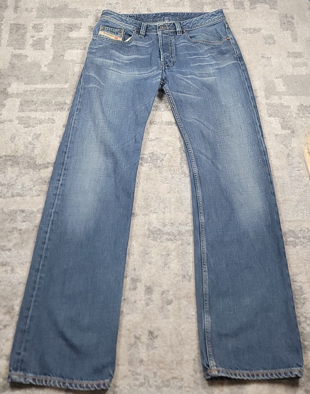 Diesel Levan Relaxed Fit Straight Leg Blue Jeans Sz 34x31.5 Made In Italy MEN'S